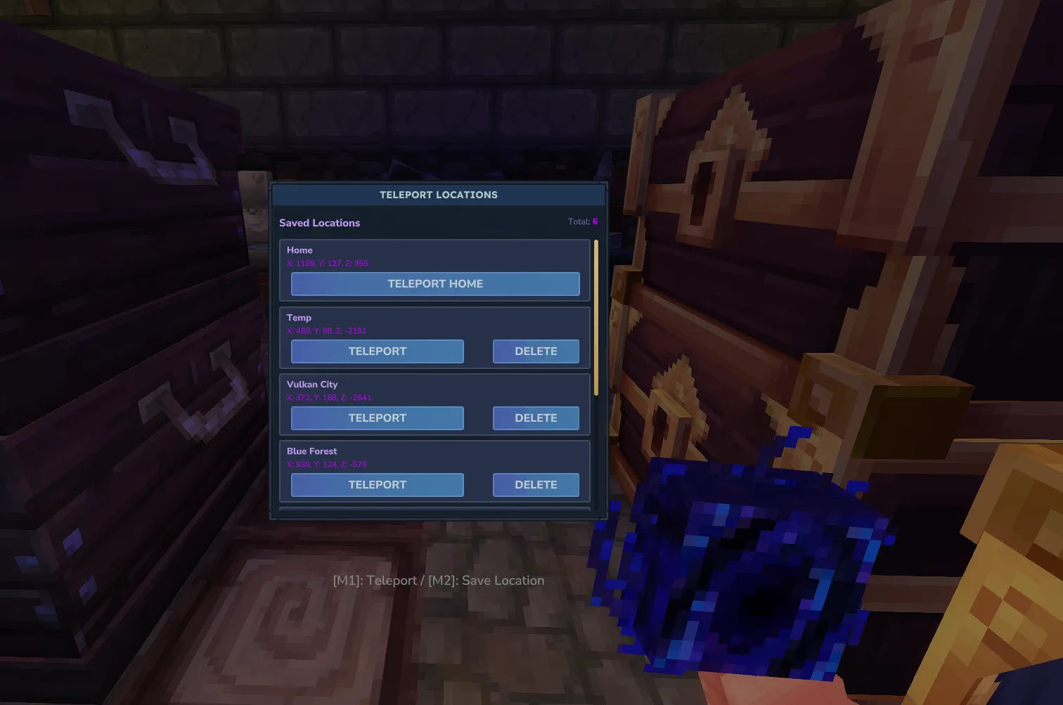 PortalHome Teleport Menu
